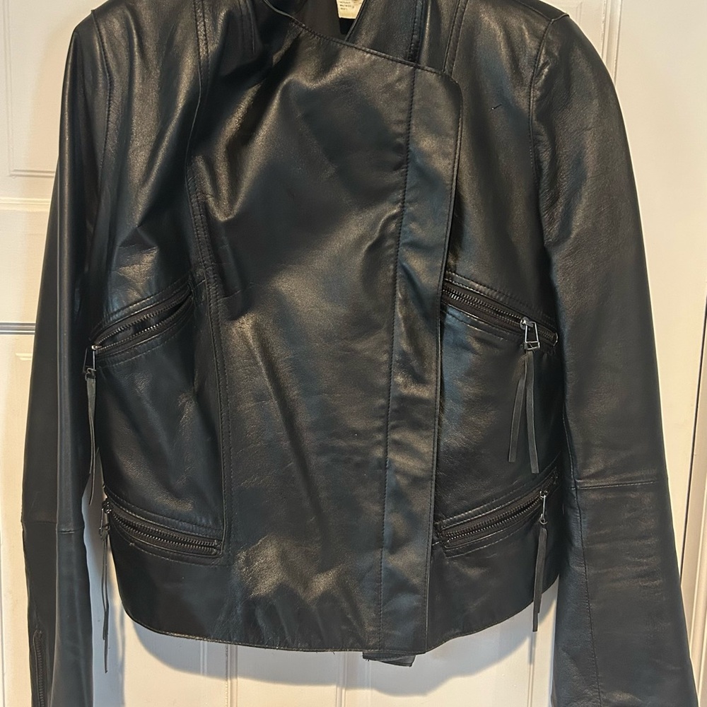 Philippe Adec Women's Black Leather Jacket